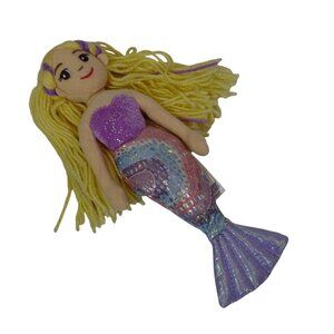 Aurora Sea Sparkles Mermaid Purple Plush Doll with Yellow Yarn Hair 2017